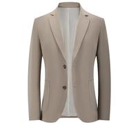 PANVER Anzug Jacke Männer Regular Fit Mode Casual Übergangsjacke Herren Hochzeit Bankett Einfarbig Business Blazer B-Light Coffee XXL