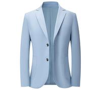 PANVER Anzug Jacke Männer Regular Fit Mode Casual Übergangsjacke Herren Hochzeit Bankett Einfarbig Business Blazer C-Light Blue XL