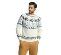 PANVER Knit Sweater Herren Atmungsaktiv Weich Komfortabel Langarm Pullover Klassisch Casual Einfarbig Strickwaren D-White XL