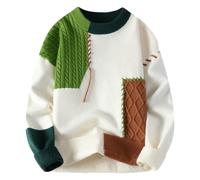 PANVER Knit Sweater Herren Atmungsaktiv Weich Komfortabel Langarm Pullover Temperament Casual Mode Strickwaren Q-Green XXL