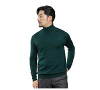 PANVER Knit Sweater Herren Atmungsaktiv Weich Komfortabel Strickwaren Temperament Casual Einfarbig Langarm Pullover E-Green M