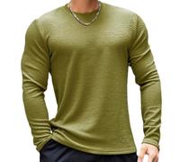 PANVER Knit Sweater Herren Casual Revers Einfarbig Langarm Pullover Klassisch Komfortabel Warm Strickwaren K-Green 3XL