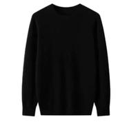 PANVER Knit Sweater Herren Temperament Casual Einfarbig Langarm Pullover Atmungsaktiv Weich Komfortabel Strickwaren J-Black XL