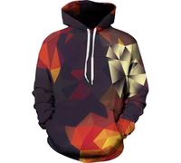 PANVER Langärmeliges Sweatshirt Herren Persönlichkeit Trend 3D Digitales Drucken Hoodies Jugend Mode Casual Kapuzenpullover DD-04 3XL