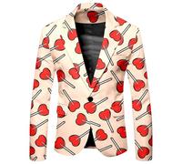 PANVER Langarm Anzug Herren Bankett Abschlussball Vintage Trend Blazer 3D Digitales Drucken Übergangsjacke AA-08 XL