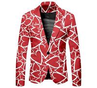 PANVER Langarm Anzug Herren Bankett Abschlussball Vintage Trend Blazer 3D Digitales Drucken Übergangsjacke AA-01 XL