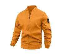PANVER Langarm Jacke Herren Klassisch Persönlichkeit Trend Outdoorjacke Casual Stehkragen Einfarbig Übergangsjacke E-Yellow M