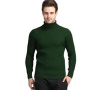 PANVER Langarm Sweater Herren Casual Weich Komfortabel Strickwaren Klassisch Atmungsaktiv Warm Basic Pullover J-Army Green L