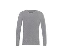 PANVER Langarm Sweater Herren Klassisch Atmungsaktiv Warm Basic Pullover Regular Fit Casual Einfarbig Strickwaren A-Grey L