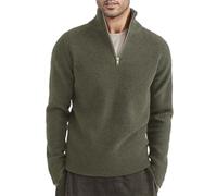 PANVER Langarm Sweater Herren Regular Fit Casual Stehkragen Einfarbig Strickwaren Klassisch Atmungsaktiv Warm Basic Pullover D-Dark Blue L