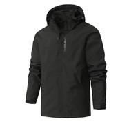 PANVER Outdoorjacke Bergsteigen Camping Workout Punching Jacket Herren Leichte Mit Kapuze Casual Atmungsaktiv Übergangsjacke A-Black 5XL