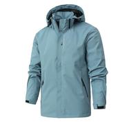 PANVER Outdoorjacke Bergsteigen Camping Workout Punching Jacket Herren Leichte Mit Kapuze Casual Atmungsaktiv Übergangsjacke C-Sky Blue 5XL