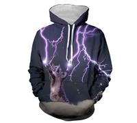 PANVER Pullover Modern Persönlichkeit Trend Kapuzen Herren 3D Digitales Drucken Langärmeliges Sweatshirt BB-02 3XL