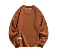 PANVER Sweatshirt Herren Casual Mode Rundhals Einfarbig Pullover Jugend Persönlichkeit Trend Langärmeliges Sweatshirts D-Coffee 6XL