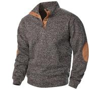 PANVER Sweatshirt Herren Draussen Workout Persönlichkeit Trend Langärmeliges Sweatshirts Sport Casual Einfarbig Pullover G-Coffee 3XL