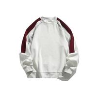 PANVER Sweatshirt Herren Sport Casual Farbabstimmung Pullover Jugend Persönlichkeit Mode Langärmeliges Sweatshirts A-White Grey XL