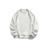 PANVER Sweatshirt Herren Sport Casual Farbabstimmung Pullover Jugend Persönlichkeit Mode Langärmeliges Sweatshirts C-White Grey 3XL