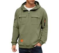PANVER Sweatshirts Für Herren Casual Sport Mit Kapuze Pullover Jugend Persönlichkeit Trend Langärmeliges Sweatshirt H-Army Green S