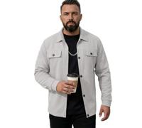 PANVER Übergangsjacke Herren Reißverschlussleiste Mehrere Taschen Einfarbig Langarm Jacke Klassisch Temperament Casual Outdoorjacke B-Grey XXL