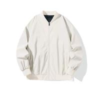 PANVER Übergangsjacke Herren Reißverschlussleiste Revers Einfarbig Langarm Jacke Temperament Klassisch All-Match Outdoorjacke J-Apricot M