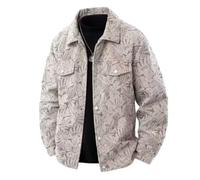 PANVER Übergangsjacke Herren Temperament Klassisch Mode Outdoorjacke Reißverschlussleiste Casual Einfarbig Langarm Jacke I-Beige L