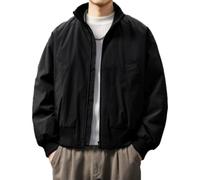 PANVER Übergangsjacke Herren Temperament Klassisch Mode Outdoorjacke Reißverschlussleiste Casual Einfarbig Langarm Jacke A-Black L