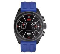 Panzera Aquamarine Quarz Chronograph Stahl Schwarz Datum Silikon Blau Saphir Uhr Herren