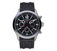 Panzera Flieger 46 Chronograph Automatik Stahl Schwarz Silikon Pilot Rot Datum Herren Uhr