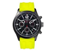 Panzera Flieger 46 Chronograph Quarz Stahl IP Schwarz Gelb Silikon Pilot Rot Datum Herren Uhr