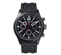 Panzera Flieger 46 Chronograph Quarz Stahl IP Schwarz Silikon Pilot Datum Herren Uhr