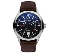 Panzera Flieger 46 Hornet Vintage Automatik Stahl Schwarz Leder Braun Datum Herren Uhr