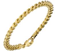 Panzerarmband 585 Gelbgold massiv 19 cm Gold Armband Goldarmband Karabiner