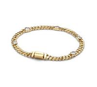 Panzerarmband für Damen, vergoldet, Zirkonia, Timeless