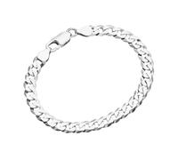 Panzerarmband SMART JEWEL "Panzerkette diamantiert, massiv, Silber 925" Gr. 21, silber, Armbänder, Damen, 21cm, Silber 925 (Sterlingsilber), Panzerarmband (23529855-21) silber