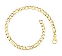 Panzerkette Armband 4,9mm breit | aus echt 333 Gold | hochglanzpoliertes Armband | Armkette Echtgold mit Karabinerverschluß