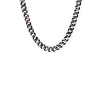 Panzerkette FIRETTI "Schmuck Geschenk Edelstahl Halsschmuck Halskette 6,0 mm breit" Gr. 60, schwarz (edelstahlfarben, schwarz), Halsketten, Herren, 60, Edelstahl, B: 6mm, Panzerkette, B:6mm (95551155-