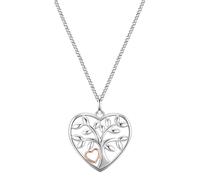 Panzerkette GLANZSTÜCKE MÜNCHEN "GSM2152", silber, Halsketten, Damen, 40,0cm Basiskette + 5,0cm Verlängerung, Silber 925 (Sterlingsilber), Panzerkette, mit Anhänger Lebensbaum (89397760-0) silber