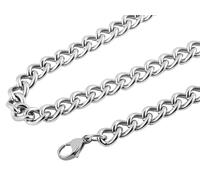 Panzerkette Herren 50 + 5 cm Edelstahl silberfarben 2 mm Stärke Karabiner