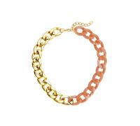 Panzerkette LASCANA, Damen, Gr. Kunstharz Kunststoff, bunt (goldfarben, mauve), Kunstharz, Kunststoff, Halsketten Panzerkette, in bicolor, Collier, Gliederkette, Halsschmuck, Halskette (98279868-0) go