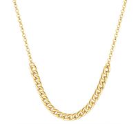 Panzerkette LULU & JANE "AV171", gold (gelbgold), Halsketten, Damen, 50,5cm, Panzerkette (63804367-0) gelbgold