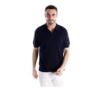 Paolo Pecora - Strukturiertes Strick-Polo - - Tops - Herren - Blau - M