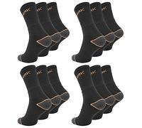 Paolo Renzo Arbeitssocken 12 Paar Robuste Atmungsaktive Work Socks Berufssocken Work Socken Größe 43/46 Orange/Schwarz
