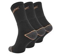 Paolo Renzo Arbeitssocken 3 Paar Robuste Atmungsaktive Work Socks Berufssocken Work Socken Größe 39/42 Orange/Schwarz