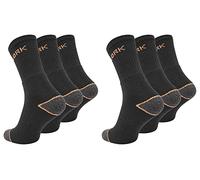 Paolo Renzo Arbeitssocken 6 Paar Robuste Atmungsaktive Work Socks Berufssocken Work Socken Größe 39/42 Orange/Schwarz