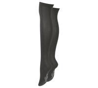 Paolo Renzo® Damen Baumwoll Overknees mit Anti-Rutsch-Bund 1 oder 3 Paar - Größe 36/41 - Dunkelgrau / 36-41 / 1