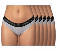 Paolo Renzo® Damen Baumwoll Slip SPORT LINE 3 oder 6 Paar - Größen S, M , L, XL - Grau / L / 6