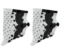 Paolo Renzo® Damen Baumwoll Socken "DOT STRIPE" 5/10 oder 15 Paar - Größen 35/38 und 39/42 - Punkte & Kreise / 35-38 / 10