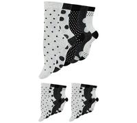 Paolo Renzo® Damen Baumwoll Socken "DOT STRIPE" 5/10 oder 15 Paar - Größen 35/38 und 39/42 - Punkte & Kreise / 39-42 / 15