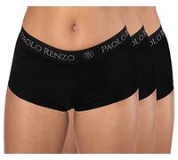 Paolo Renzo Damen Panty Sport LINE 3 Stück Baumwoll Panty Sport Panty Damen Underwear Atmungsaktiv Größe M Schwarz