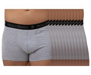 Paolo Renzo® Hipster Boxershorts 3/6 oder 12 Stück - Größen M, L, XL, XXL - Dunkelgrau / XL / 12